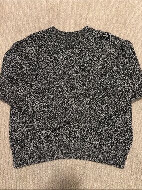 Topshop Black and White Marled Crewneck Sweater